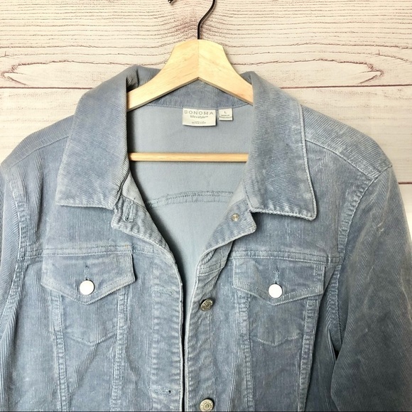 Sonoma Y2K Button Down Corduroy Trucker Shacket Jacket L - Picture 2 of 5